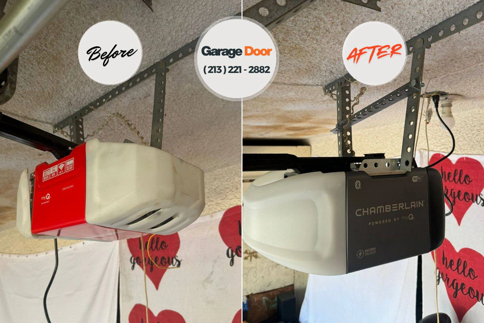 Before and after: garage door installation Pierce City, MO